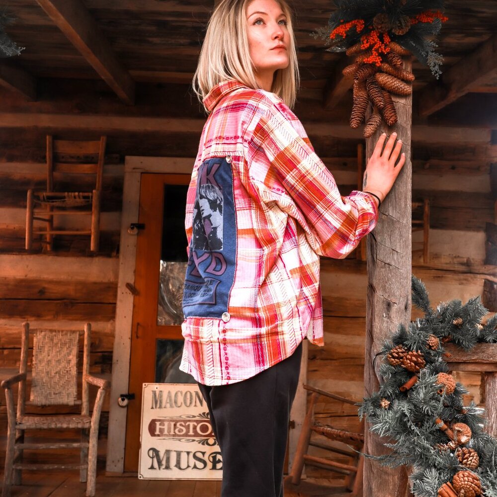 Pink Floyd Reworked Flannel Shirt - Picture 5 of 5